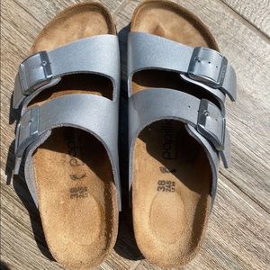 Birkenstock Silver Arizona Platform